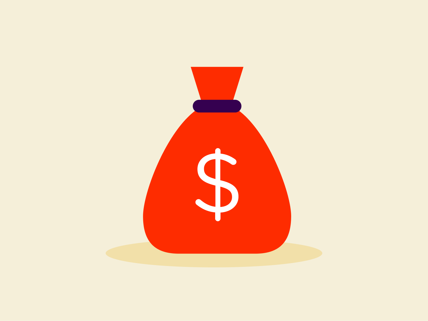 Lump sum of cash in bank account represented by a bag with dollar symbol Lump sum of cash in bank account represented by a bag with dollar symbol